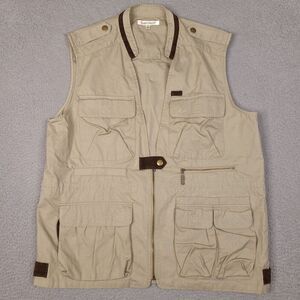 Travelsmith Vest Mens Large Beige Zip Photography Fishing Hunting Safari Outdoor